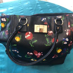 Large Apt 9 black/floral tote